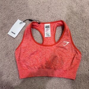 Gymshark Women's Seamless Racerback Sports Bra — Coral Red